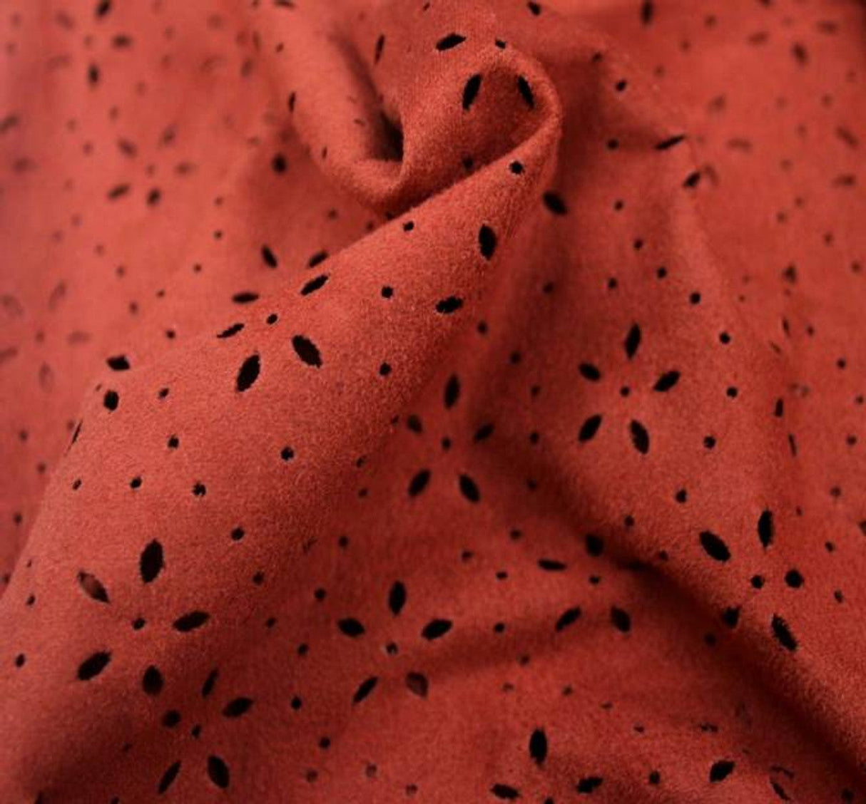 1 Yard Rust Suede Knit Punching Fabric 58/60" Wide Lightweight Polyester for Apparel