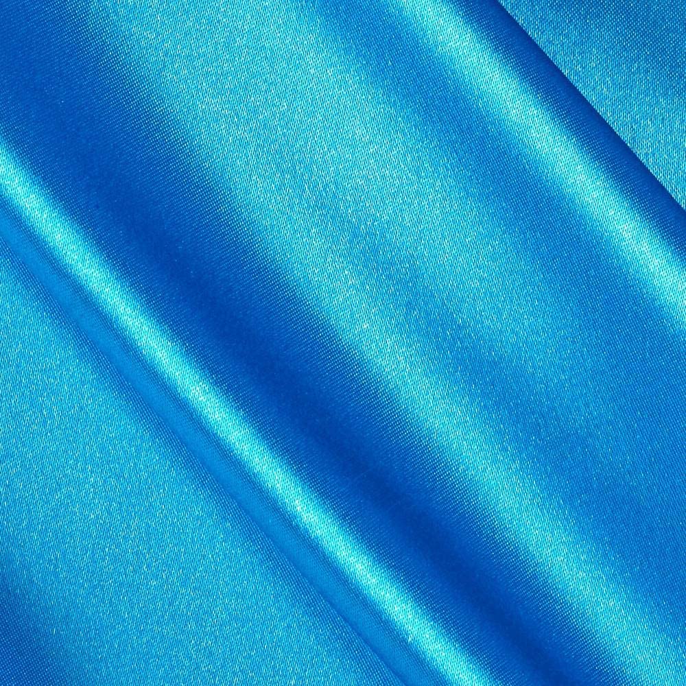 1 Yard Turquoise Satin Charmeuse Fabric, 60” Wide, 100% Polyester for Gowns, Decor & Crafts