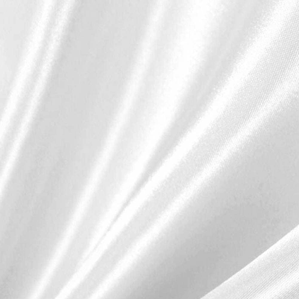 1 Yard White Stretch Charmeuse Fabric, 60" Wide, 95% Polyester 5% Spandex for Gowns, Weddings & Decor