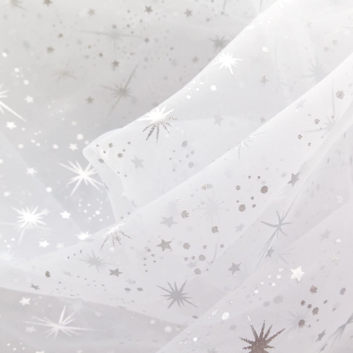 1 Yard Fabric Collections Inc Bursts Sheer Organza, 58/60" Wide 100% Polyester Fabric for Weddings, Crafts & Event Decor