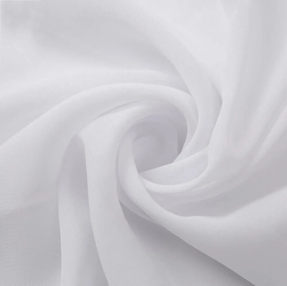 Solid Chiffon Polyester Fabric 1 Yard Sheer Flowing Decorative Dress Craft Upholstery Home Décor