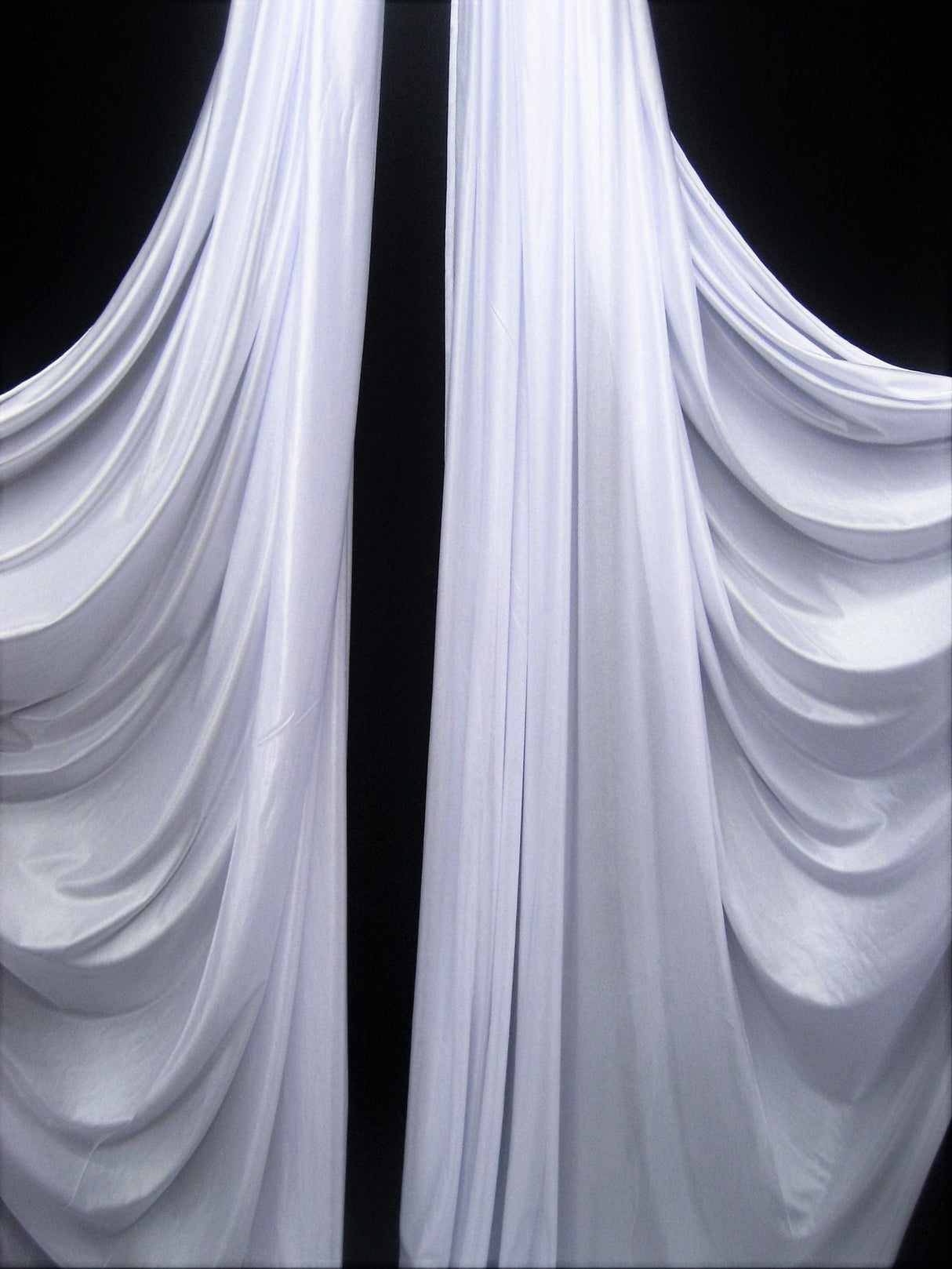 1 Yard Low Stretch White Tricot Polyester Fabric For Aerial Silks Hammocks Backdrops Crafts 108/120 Inch Wide