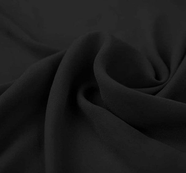 1 Yard Elegant Lightweight Wool Dobby Black Fabric, 58/60" Wide Apparel & Craft