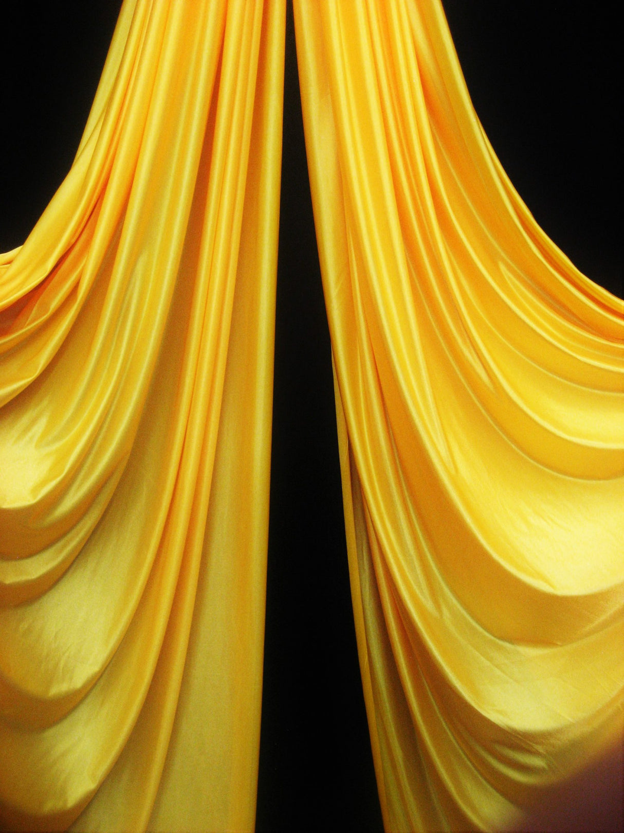 1 Yard Yellow Tricot Polyester Fabric Low Stretch For Yoga Hammocks Stage Drapes Crafts 108/120 Inch Wide
