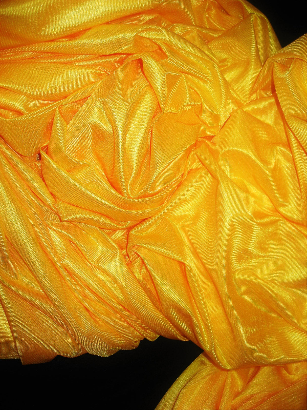 1 Yard Yellow Tricot Polyester Fabric Low Stretch For Yoga Hammocks Stage Drapes Crafts 108/120 Inch Wide