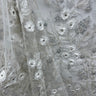 1 Yard Exquisite Off White Beaded 3D Floral Lace Fabric on Net Mesh 52 inch Width