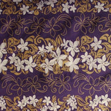1 Yard 100% Polyester Tiare Garden Glitter Fabric with Plumeria Flowers 36" Cut