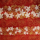 1 Yard 100% Polyester Tiare Garden Glitter Fabric with Plumeria Flowers 36" Cut
