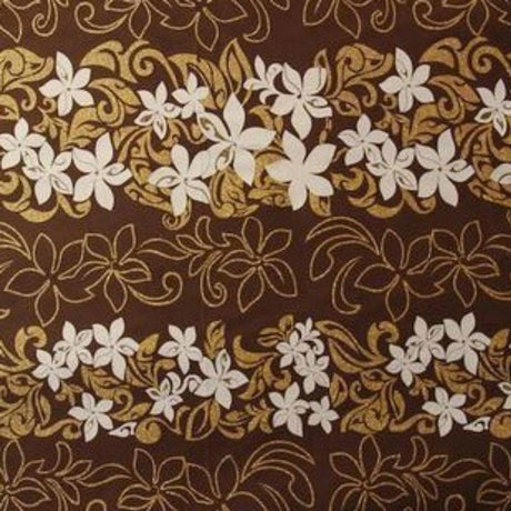 1 Yard 100% Polyester Tiare Garden Glitter Fabric with Plumeria Flowers 36" Cut