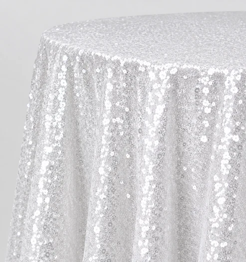 Glitz Sequin Tablecloth 90 Inch Round Durable Polyester Party