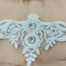Beaded Lace Applique Embroidered on 100% Polyester Net Mesh 16" x 3.5"