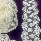 1 Yard Corded Double Sided Lace Trimming 100% Polyester Net Mesh 6? Wide