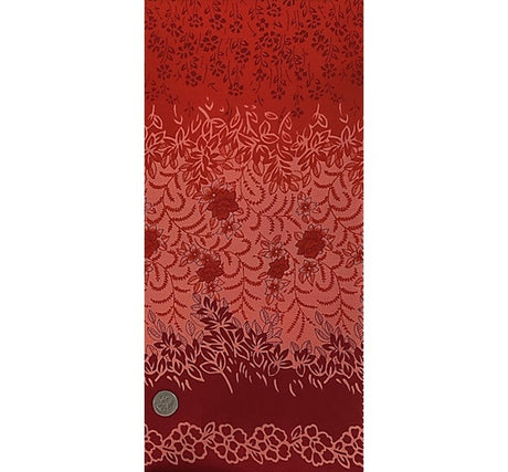1 Yard Cotton Voile Fabric Double Border Fuchsia Orange Print 44/45" Width Apparel Fabric