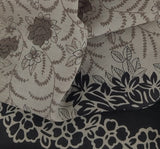 Cotton Voile 0H017 Cotton Voile Fabric - Double Border, Taupe/Tan/Black, 44/45" Width (1 Yard)