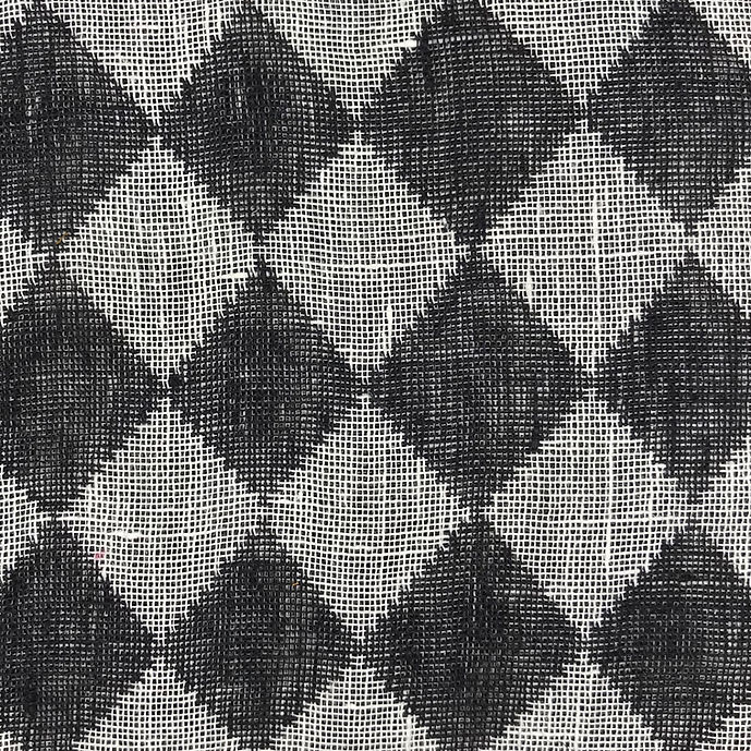1 Yard Black White Pure Linen Yarn-Dyed Quilted Mesh Fabric Midweight 65 Inch Width