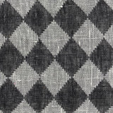1 Yard Black White Pure Linen Yarn-Dyed Quilted Mesh Fabric Midweight 65 Inch Width