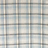1 Yard Blue Pure Linen Large Plaid 3-Tone Yarn-Dyed Fabric Midweight 58 Inch Width