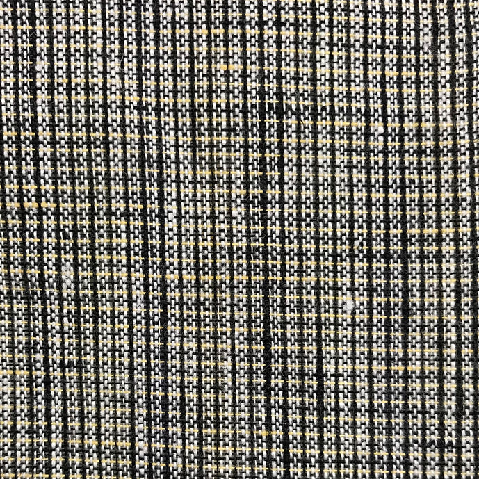 1 Yard Exceptional Irish Pure Linen Black Tweed Stripe Fabric 62"/60" Width