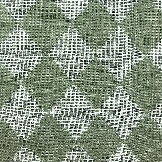 1 Yard White Sage Pure Linen Yarn-Dyed Quilted Mesh Fabric Midweight 65 Inch Width
