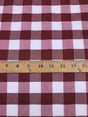Burgundy Gingham Checkered Poly Cotton Fabric - Burgundy Gingham, 58/59" Width