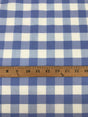 1" Coppen Blue Gingham Checkered Poly Cotton Fabric - Blue Gingham Checkered, 58/59" Width (1 Yard)