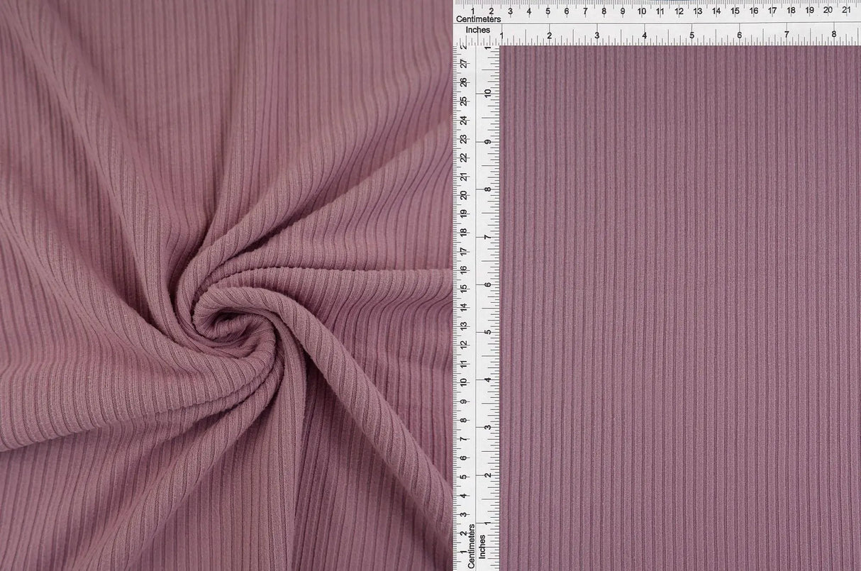 Solid Color 4x2 Rib Knit Fabric Great Stretch 58/60" Wide for Comfort Wear & Fashion Design