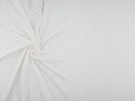 1 Yard DTY Knit Jacquard Eyelet Fabric 190 GSM, 58/60'' Wide Polyester Spandex Blend