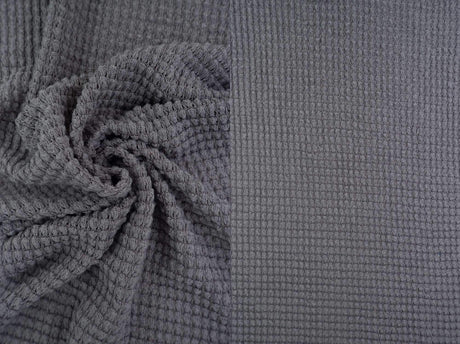 1 Yard Oversize Waffle Solid Knit Fabric 220 GSM, 54/56'' Wide Polyester Rayon Spandex Blend