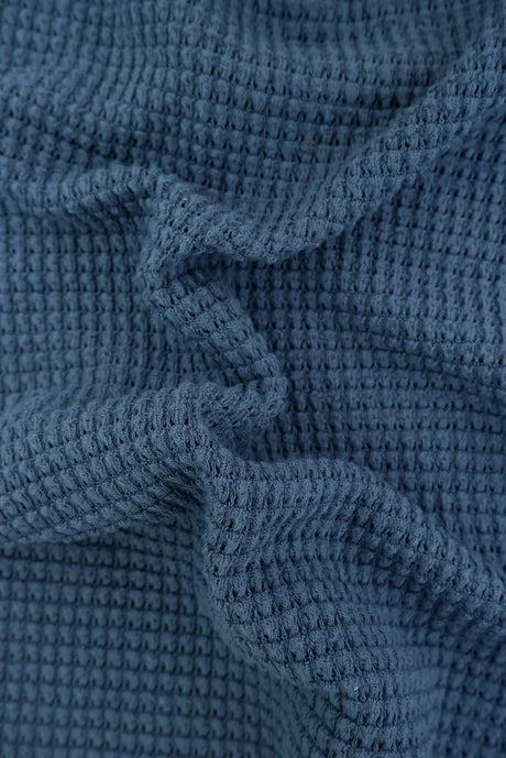 1 Yard Oversize Waffle Solid Knit Fabric 220 GSM, 54/56'' Wide Polyester Rayon Spandex Blend
