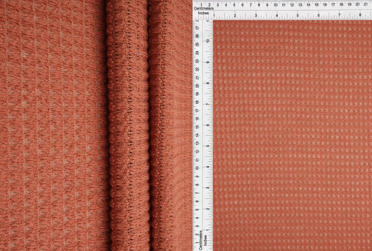 1 Yard Oversize Waffle Solid Knit Fabric 220 GSM, 54/56'' Wide Polyester Rayon Spandex Blend