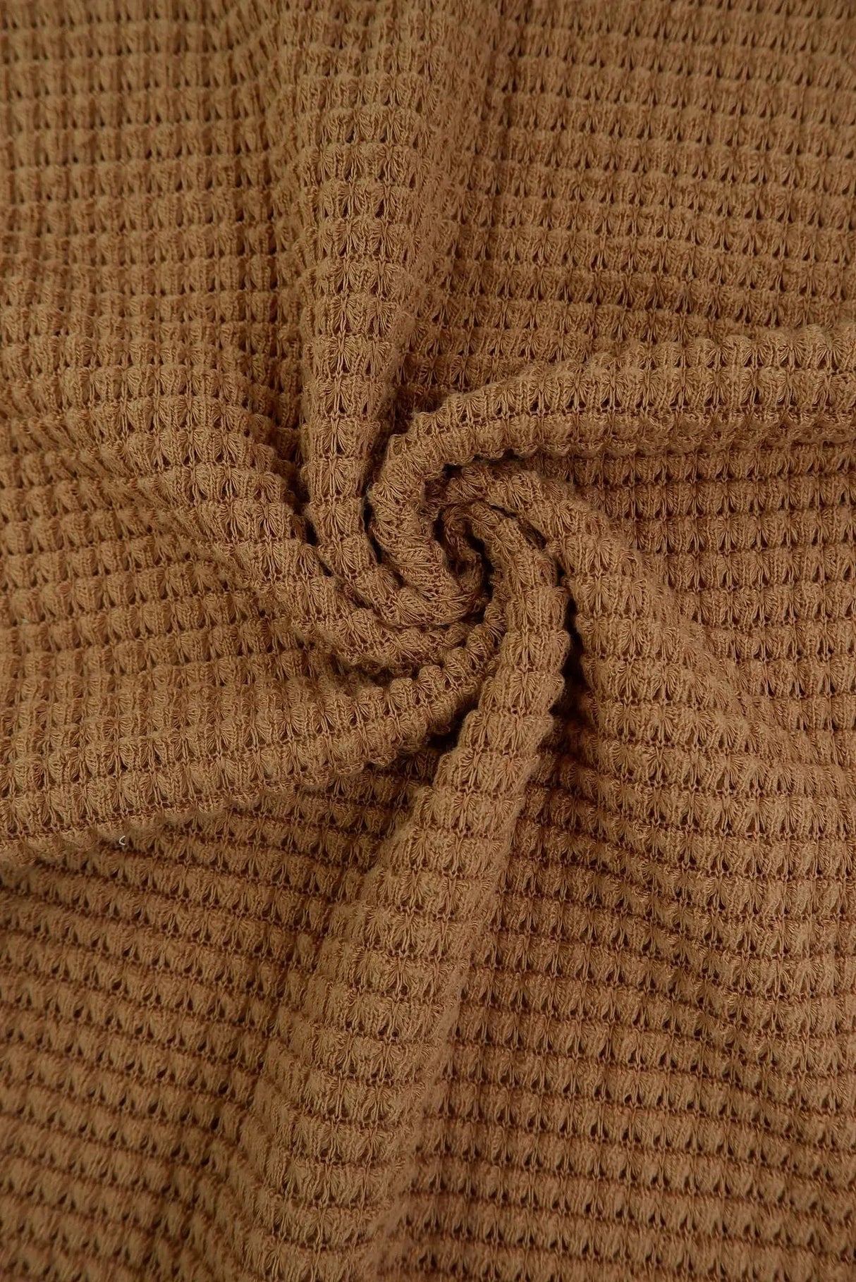 1 Yard Oversize Waffle Solid Knit Fabric 220 GSM, 54/56'' Wide Polyester Rayon Spandex Blend