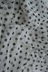 1 Yard Polyester Spandex Mesh Fabric Polka Dot Print Lightweight Stretch Soft 54" Width