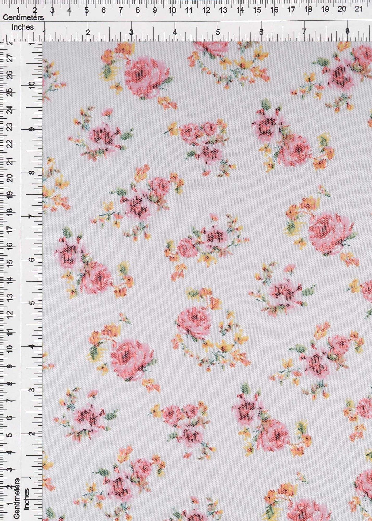 1 Yard Ditsy Floral Mesh Fabric, 54? Wide Polyester Spandex Blend
