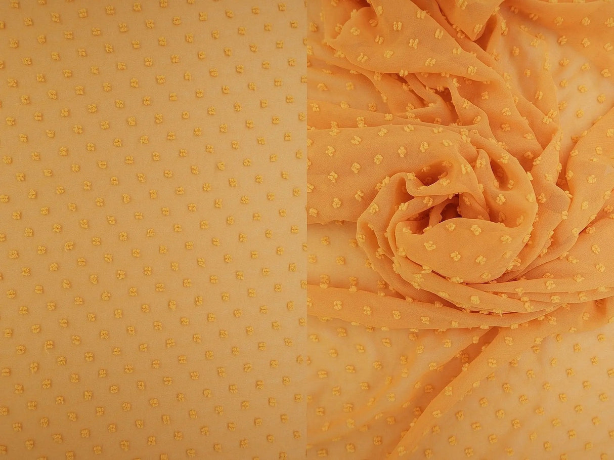 Solid Swiss Dot Chiffon Fabric 100% Polyester Lightweight Sheer 57/58" Wide