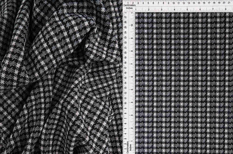 Double Knit Jacquard Plaid Fabric 1 Yard Soft Stretch Comfortable Medium Weight 58/60" Wide
