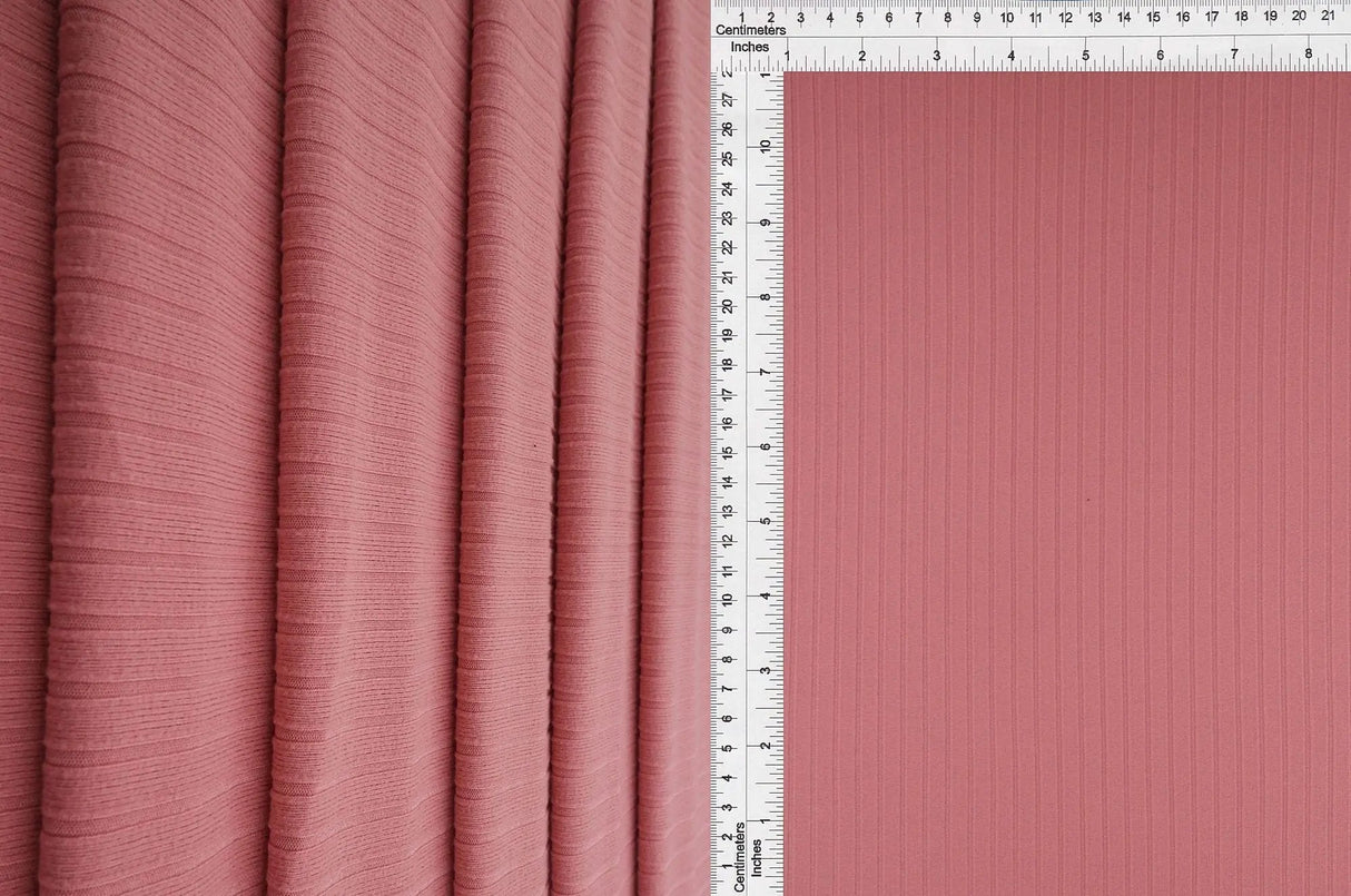 1 Yard 8x3 Yummy Rib Solid Knit Fabric 170 GSM, 58/60? Wide Polyester Spandex Blend