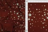 1 Yard DTY Brushed Star Print Knit Fabric, 58/60'' Wide Polyester Spandex Blend