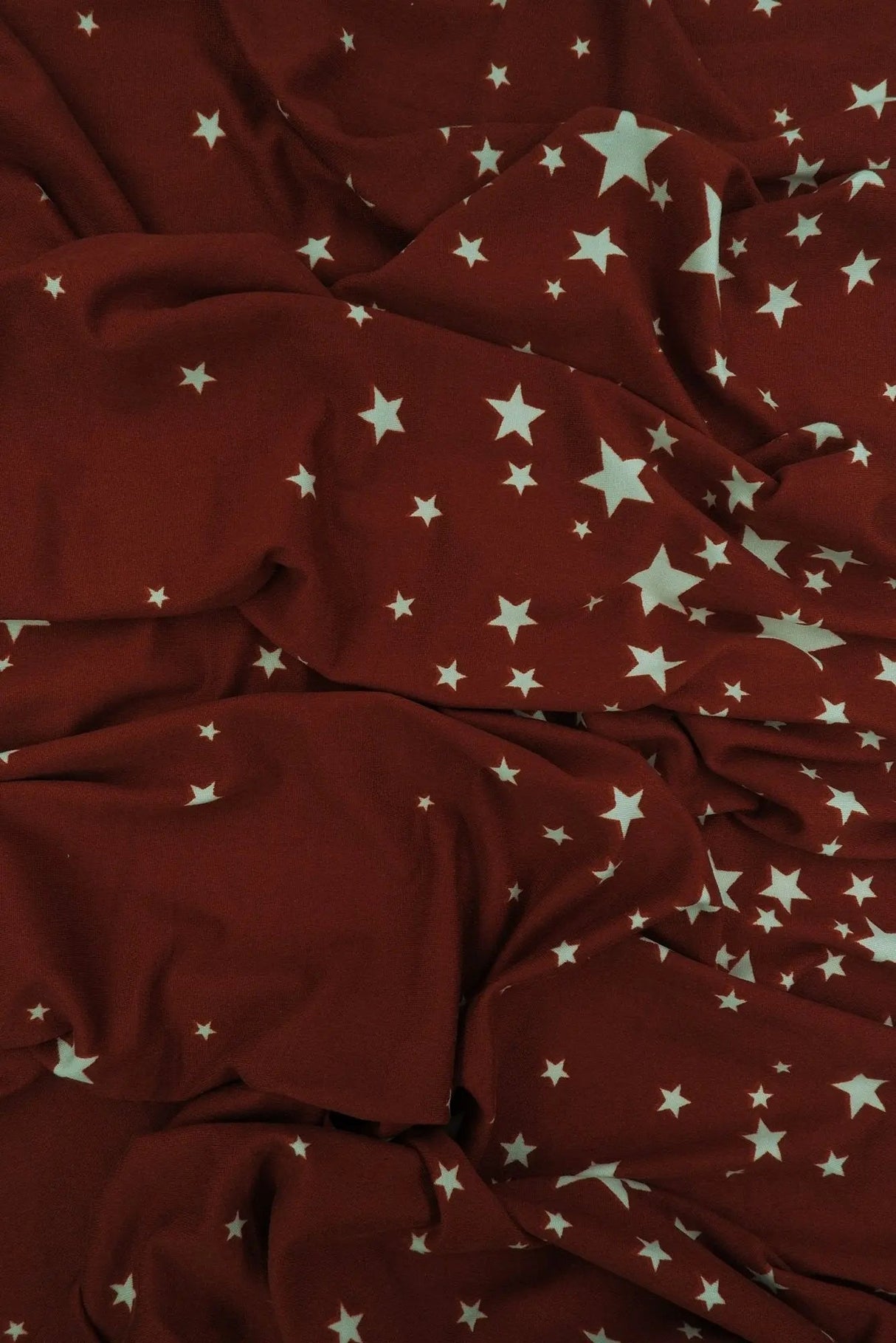 1 Yard Star Print DTY Brushed Knit Fabric Soft Stretch Polyester Spandex 58/60 Inches Wide