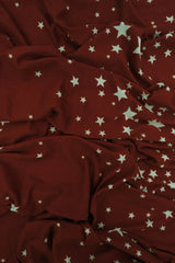1 Yard Star Print DTY Brushed Knit Fabric Soft Stretch Polyester Spandex 58/60 Inches Wide