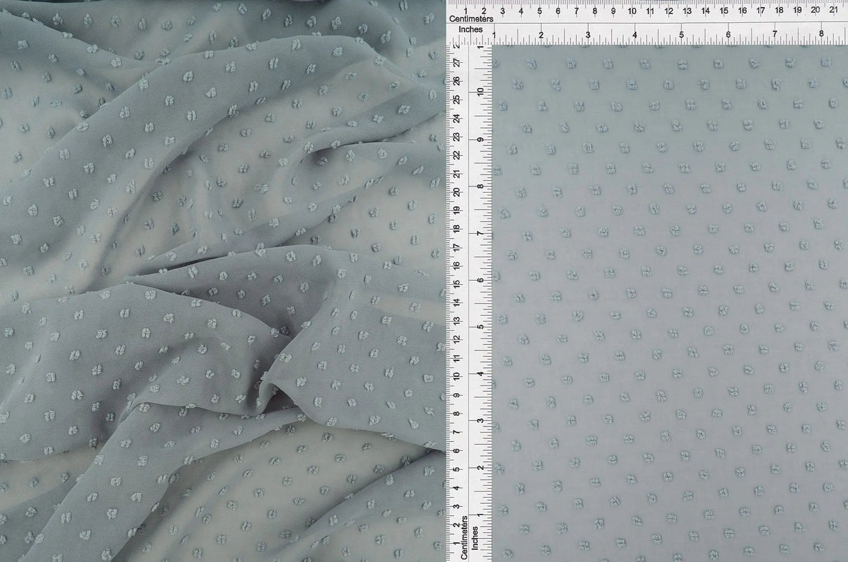 Solid Swiss Dot Chiffon Fabric 100% Polyester Lightweight Sheer 57/58" Wide