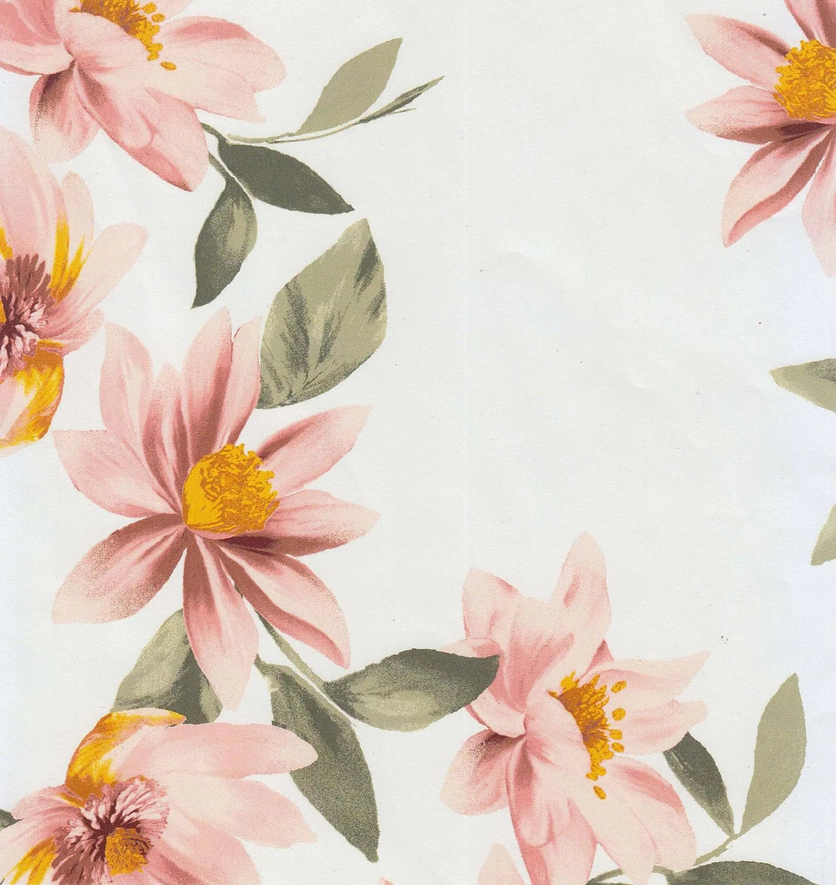 1 Yard Brushed DTY Floral Print Knit Fabric 170 GSM, 58/60'' Wide Polyester Spandex Blend Ivory/Coral
