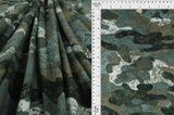 1 Yard Polyester Spandex DTY Brushed Knit Fabric Camo Print Soft Stretch 58/60" Width