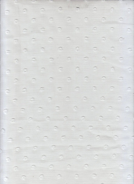 1 Yard Waffle Swiss Dot Chiffon Woven Fabric Textured Sheer Soft Drapery 59/60" Width