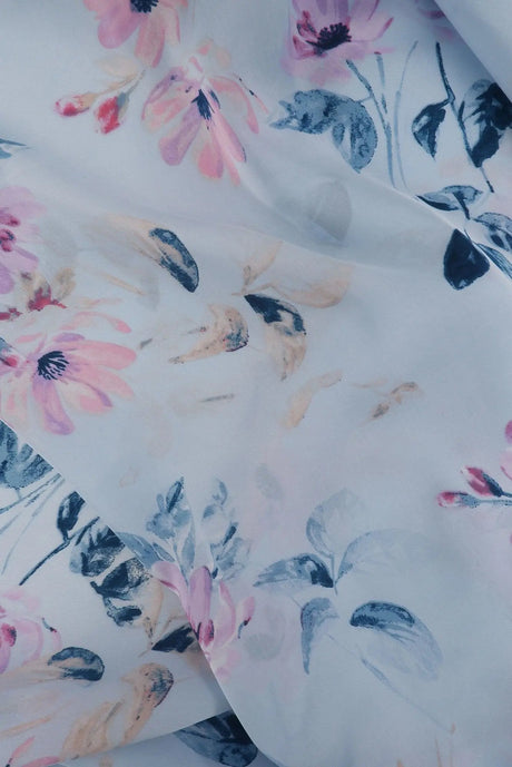 Satin Floral Print Fabric 100% Polyester, 57/58? Wide