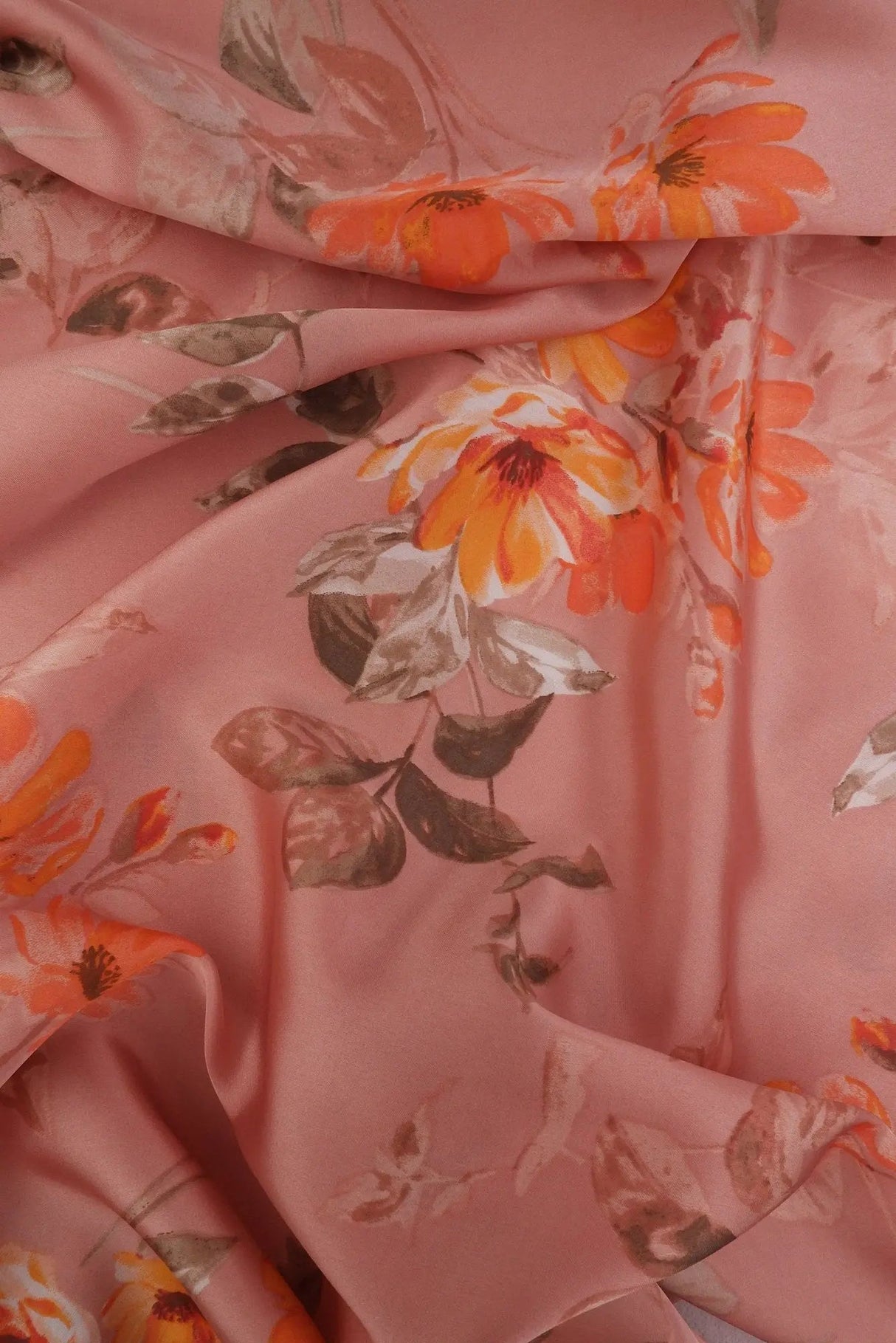 Satin Floral Print Fabric 100% Polyester, 57/58? Wide