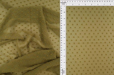 1 Yard Swiss Dot Chiffon Solid Woven Fabric Lightweight Sheer Drapery 57/58" Width