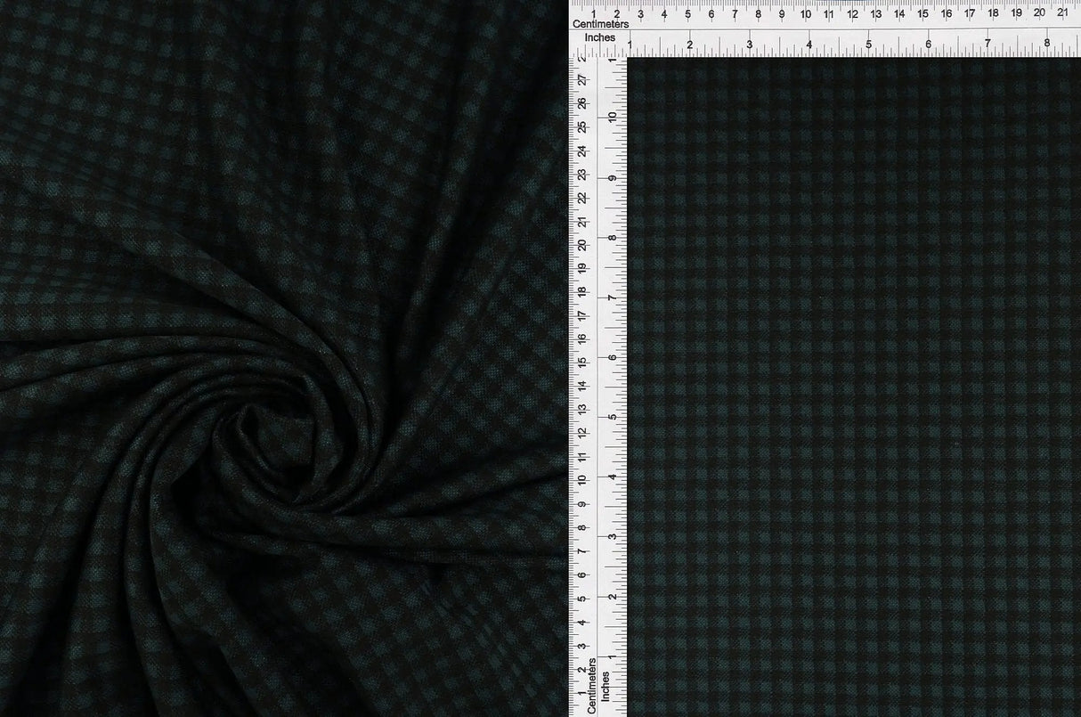 58/60" Double Knit Plaid Fabric 81% Polyester 16% Rayon 3% Spandex 230 GSM by Yard