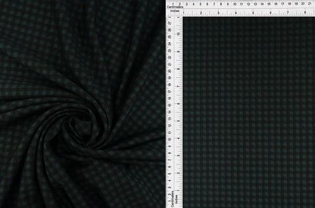 58/60" Double Knit Plaid Fabric 81% Polyester 16% Rayon 3% Spandex 230 GSM by Yard