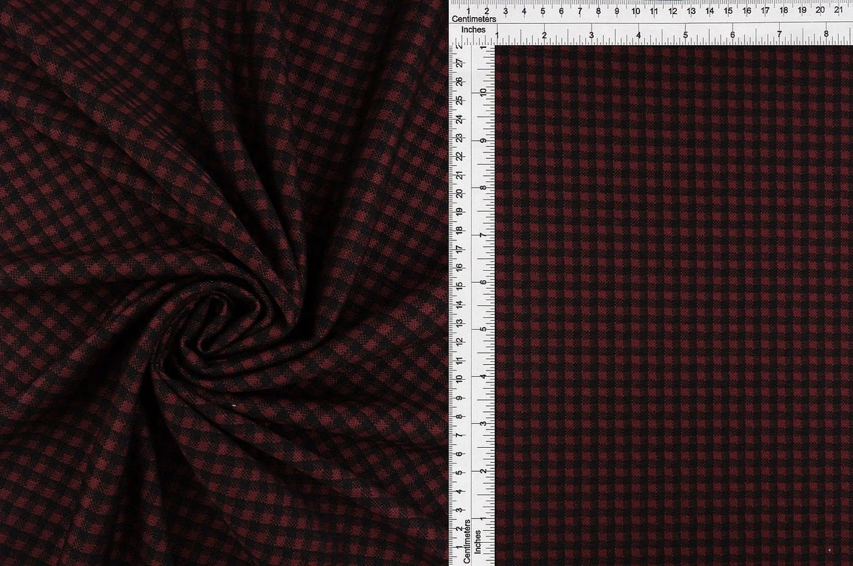 58/60" Double Knit Plaid Fabric 81% Polyester 16% Rayon 3% Spandex 230 GSM by Yard