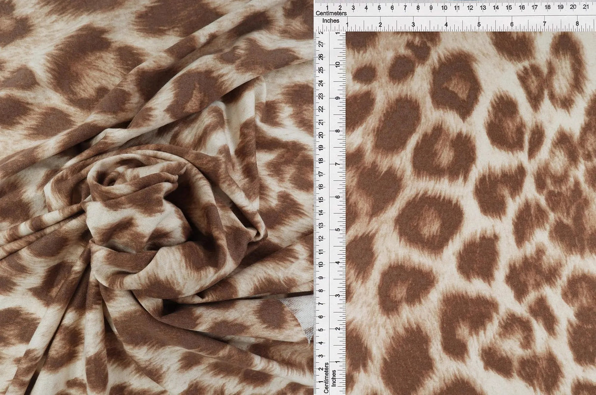 1 Yard French Terry Animal Print Knit Fabric, 58/60? Wide Poly Rayon Blend